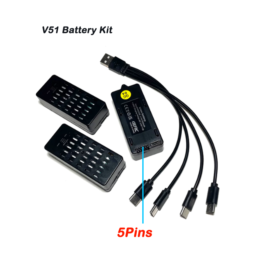 Drone Racing Charger - 3PCS 4D-V51 배터리 3.7V 1300mAh 리포